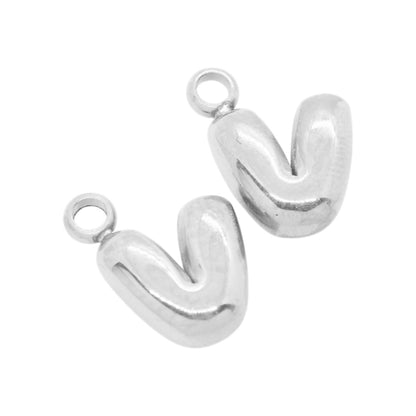 Bubble Buchstaben Charms Halskette / Edelstahl