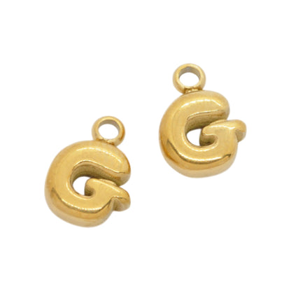 Bubble Buchstaben Charms Halskette / Edelstahl