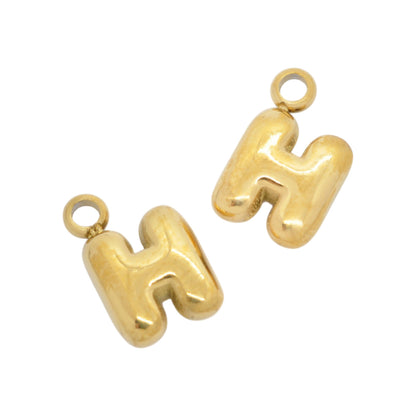 Bubble Buchstaben Charms Halskette / Edelstahl