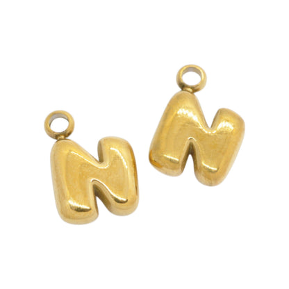 Bubble Buchstaben Charms Halskette / Edelstahl