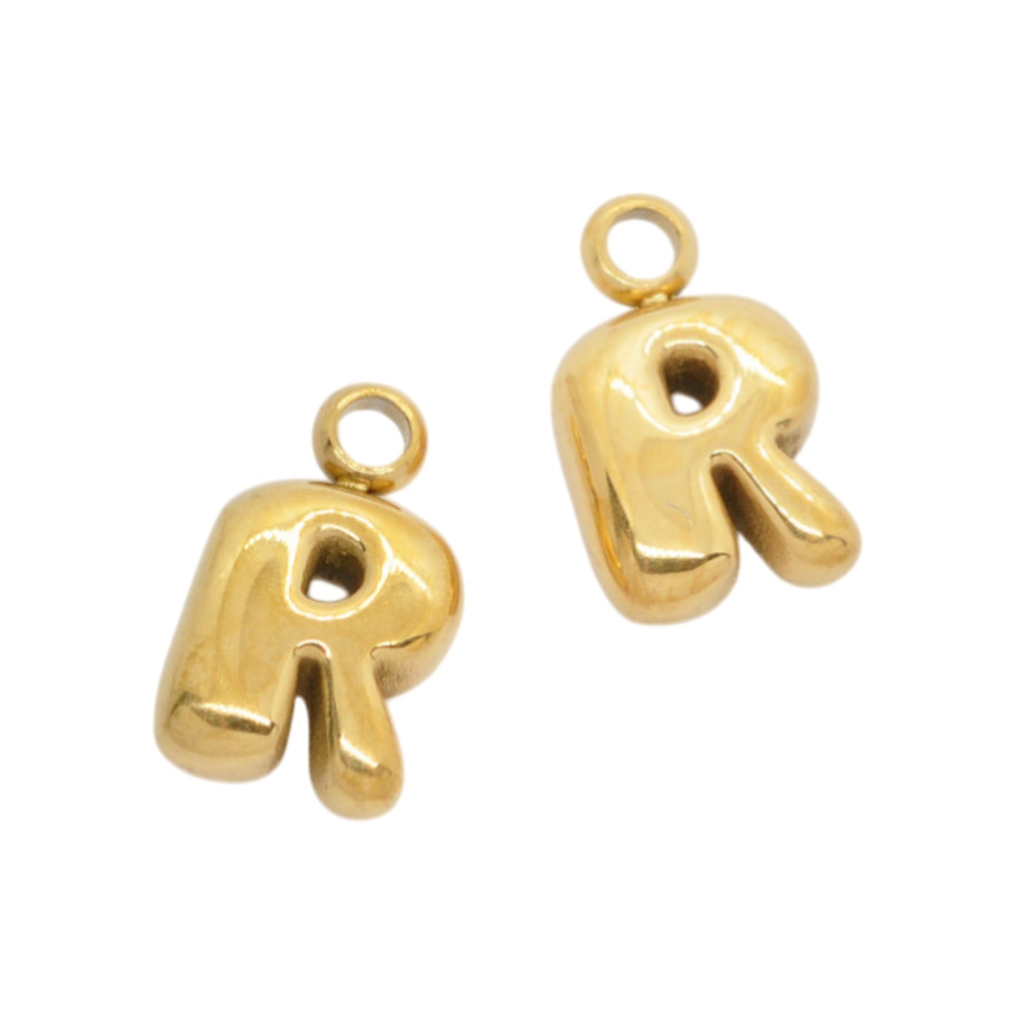 Bubble Buchstaben Charms Halskette / Edelstahl