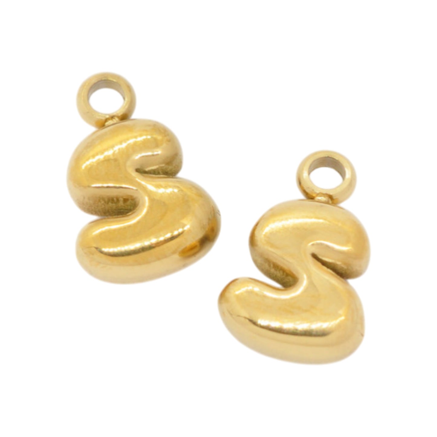 Bubble Buchstaben Charms Halskette / Edelstahl