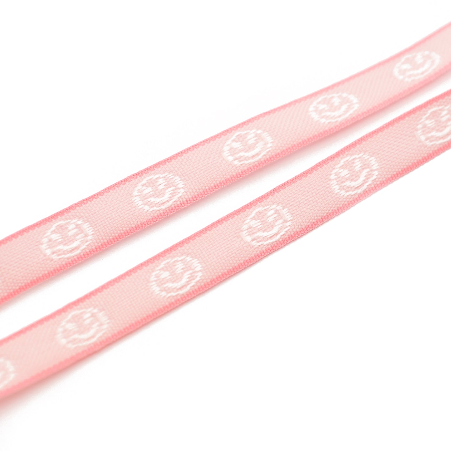 Webband SMILEY rosa / flach 10mm / 100cm