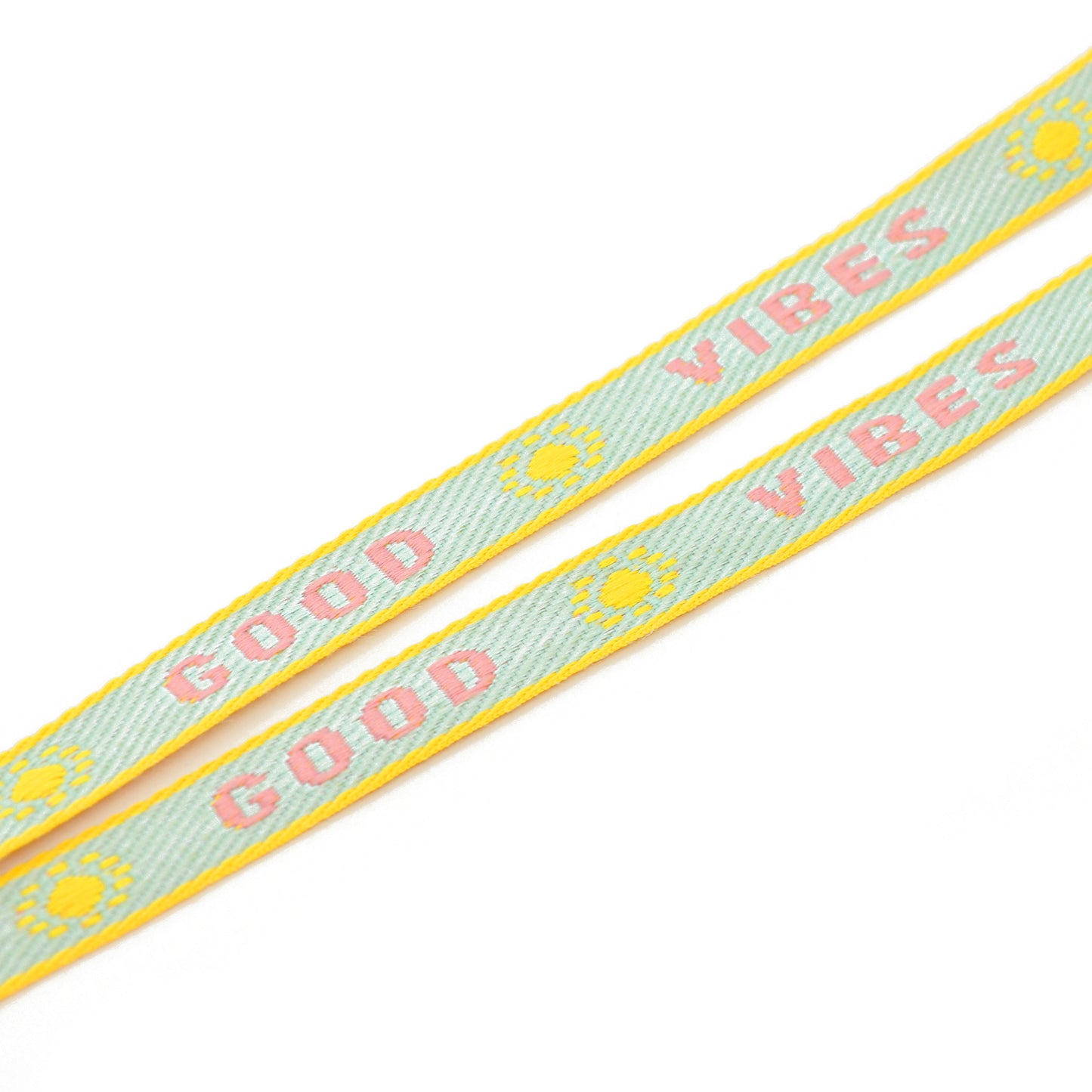 Webband GOOD VIBES pastel / flach 10mm / 100cm