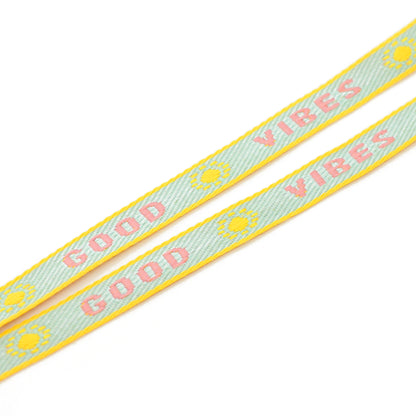 Webband GOOD VIBES pastel / flach 10mm / 100cm