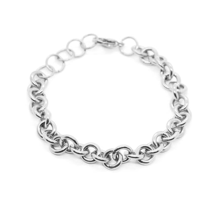 Edelstahl Statement Charm Armband / 17-20cm