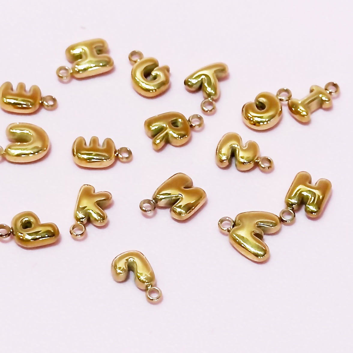 Bubble Buchstaben Charms Halskette / Edelstahl