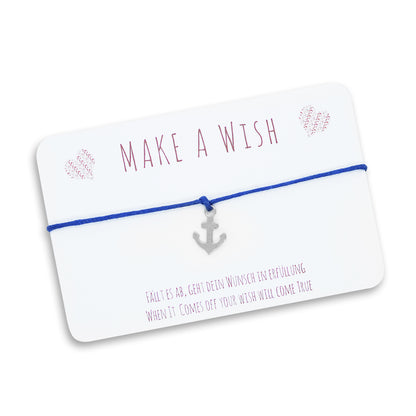 Make-a-Wish Armband / Choker Kette "Anker" / silberfarben / Edelstahl