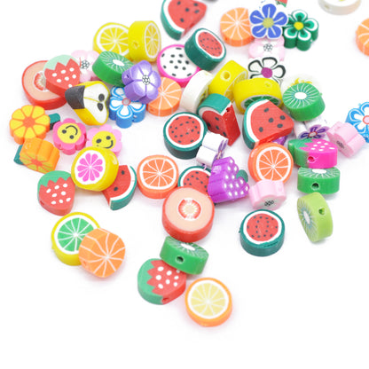 Fimo Flower Power / bunt Mix / 10 mm / 10 Stk.