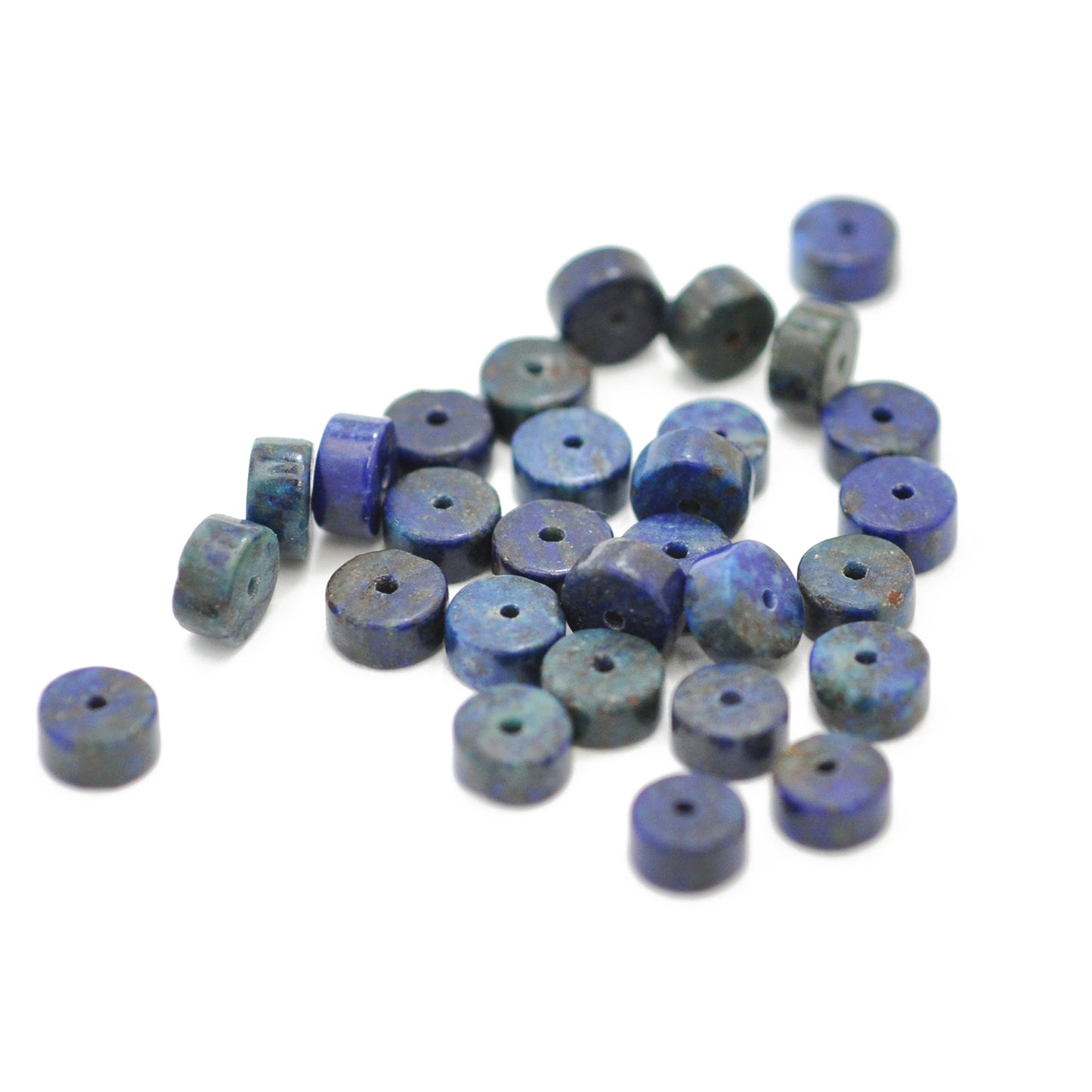 Edelstein Scheibe Lapislazuli dunkelblau / 6 mm