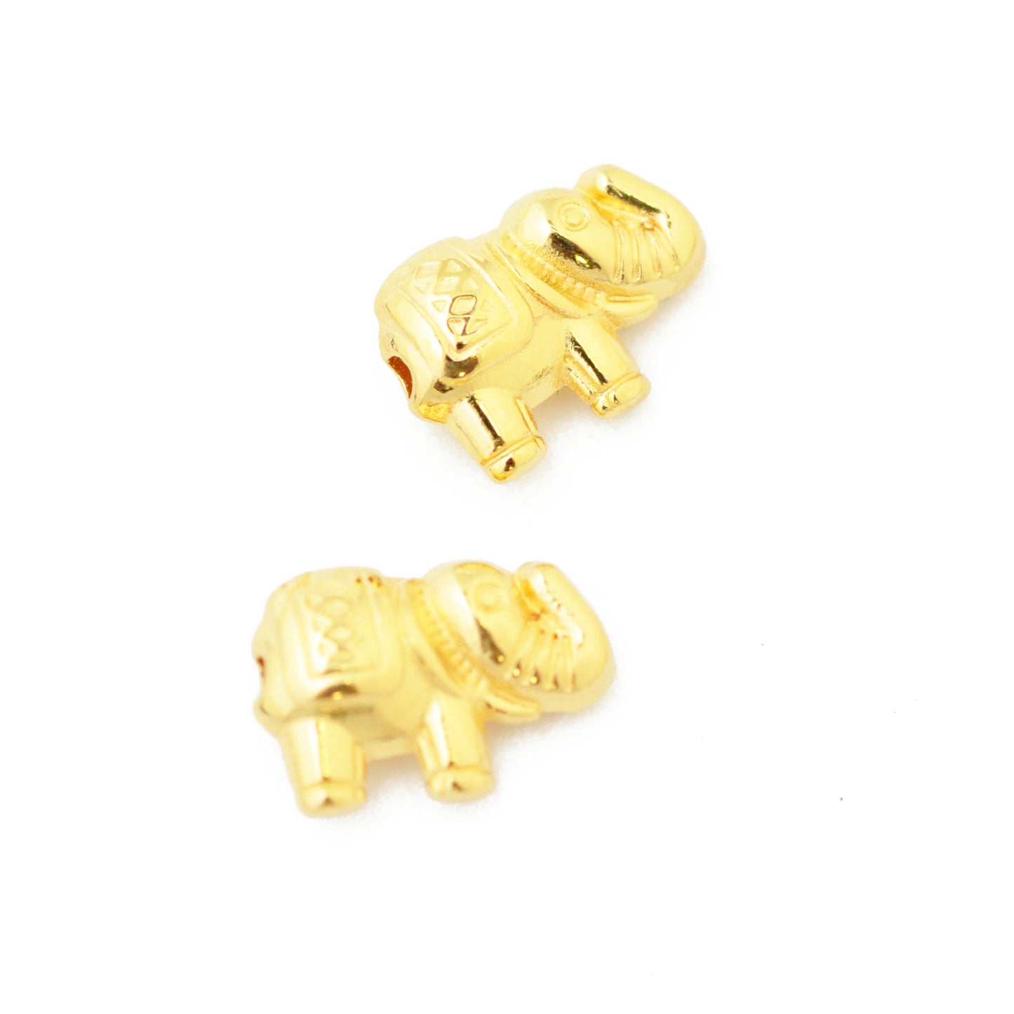 Vintage Elefant Tibet / 24k vergoldet / 12 mm