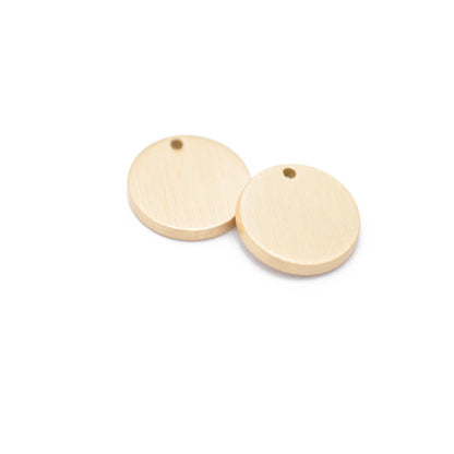 Deluxe Anhänger Coin / Messing vergoldet matt / gravierbar / Ø 11 mm