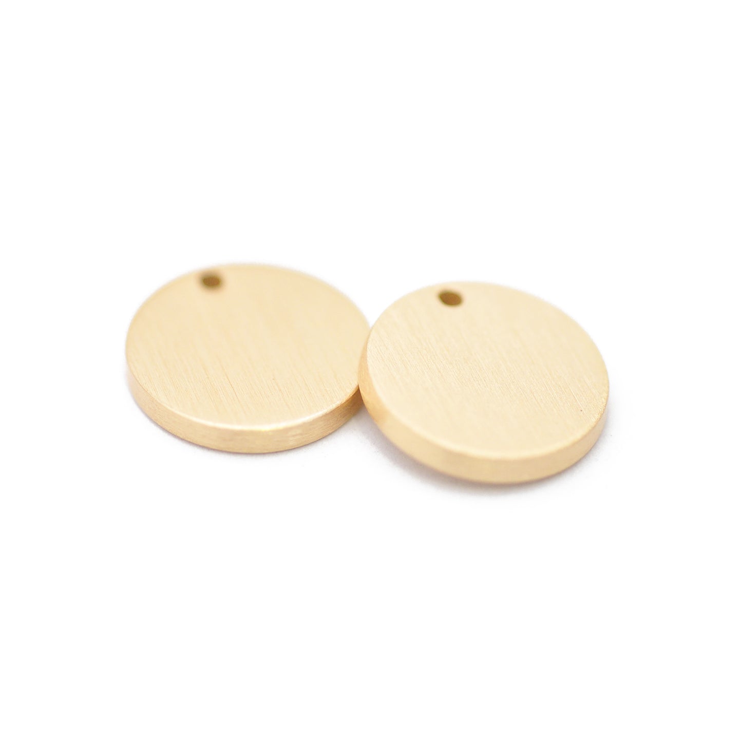 Deluxe Anhänger Coin / Messing vergoldet matt / gravierbar / Ø 11 mm