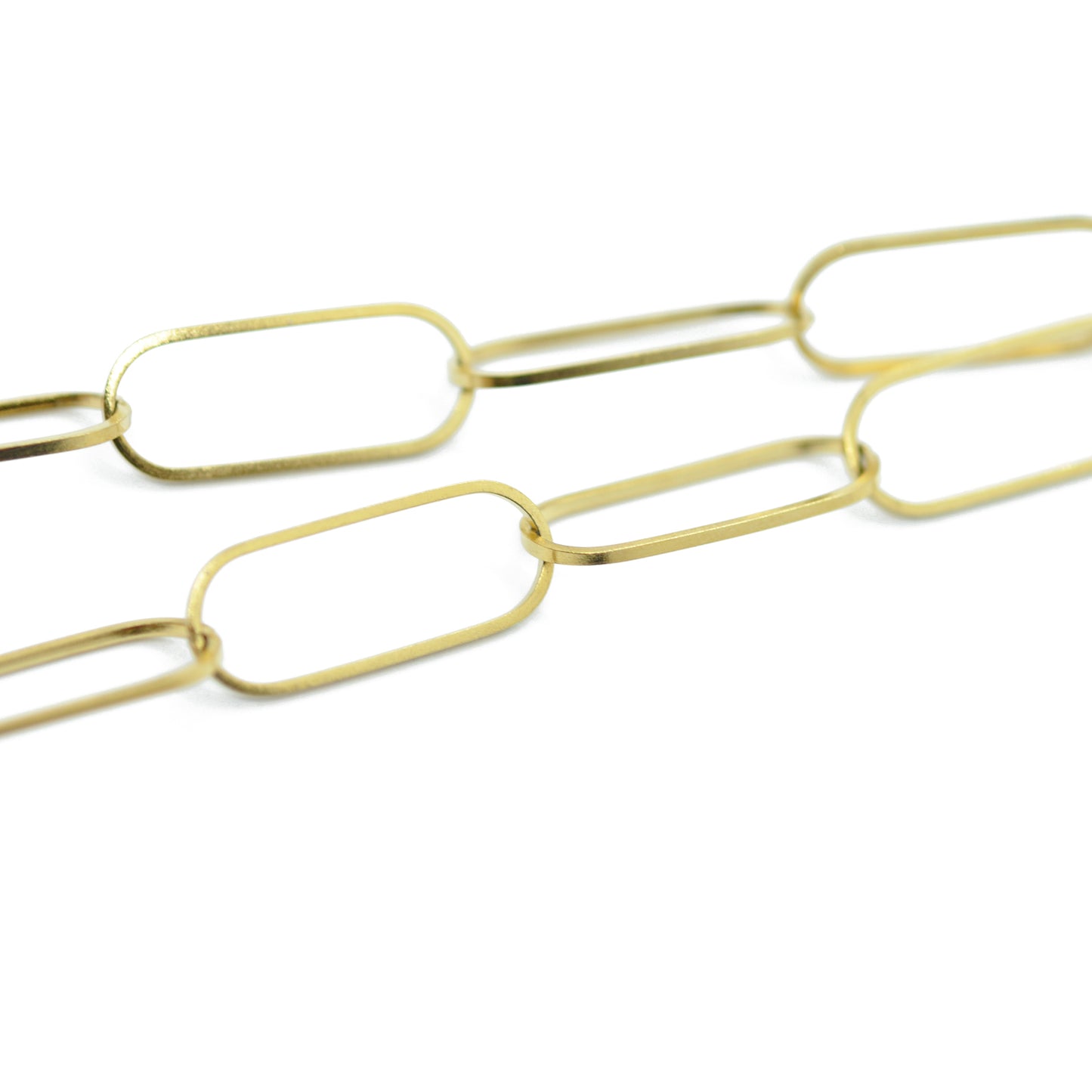 Paperclip Edelstahl Kette / vergoldet / 20 x 7 mm