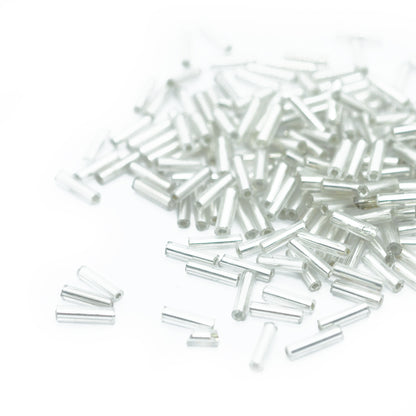 Rocailles Stifte / silber silbereinzug 5x2mm / 11gr.