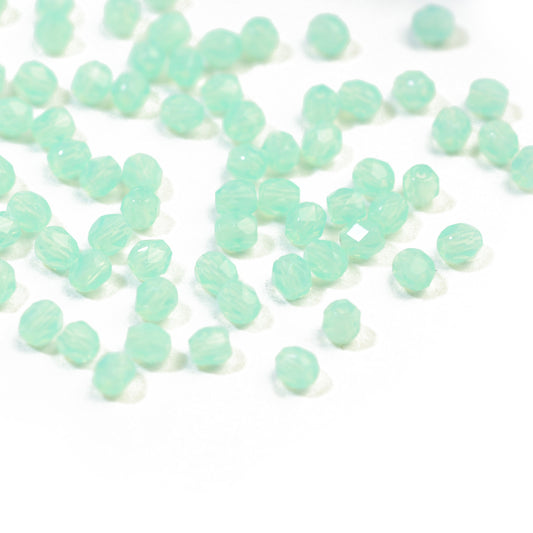 Preciosa Glasschliffperlen mint opal / 100 Stk. / 3mm