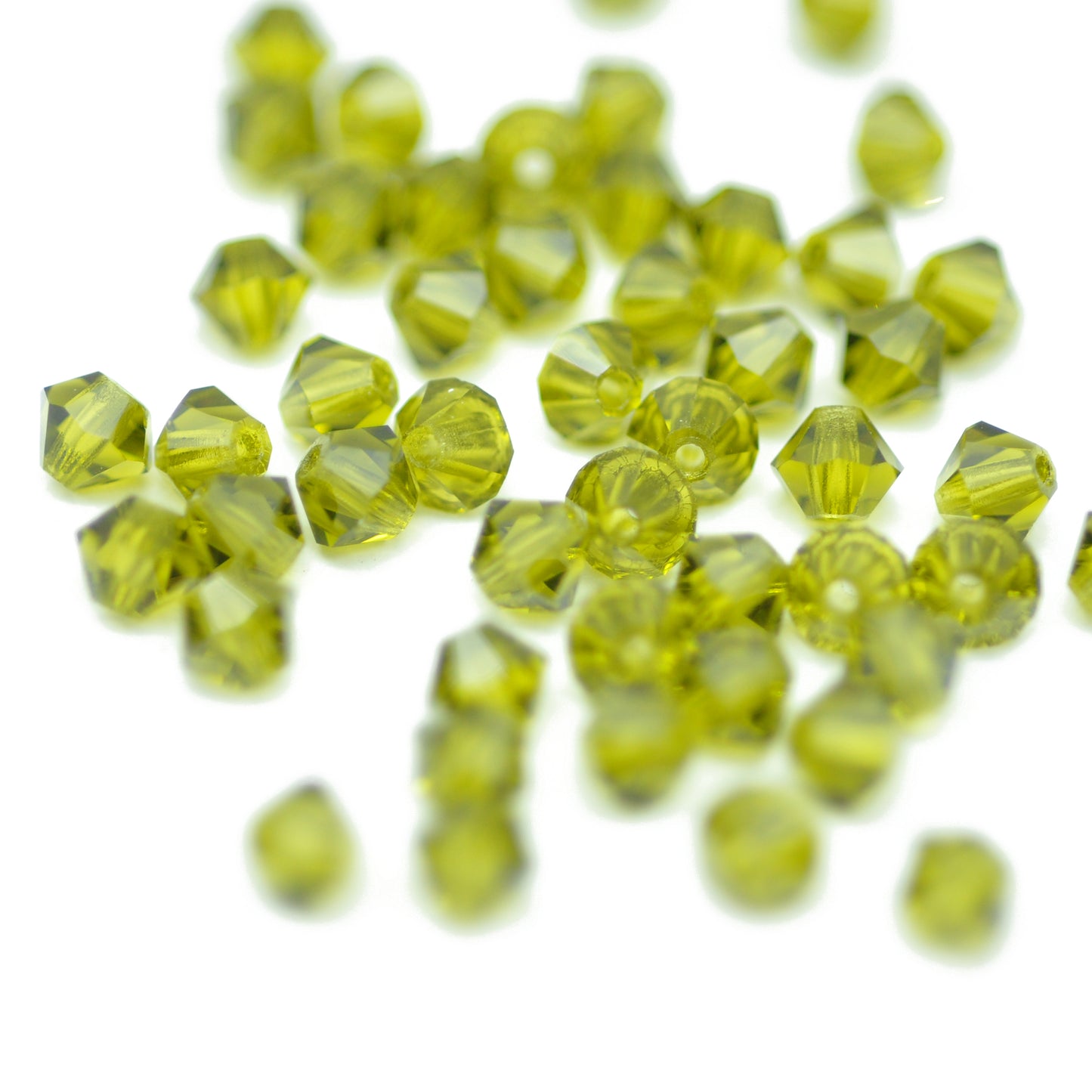 Preciosa Bicone Rondelle Bead / Olivine / 50 Stk. / Ø 4mm