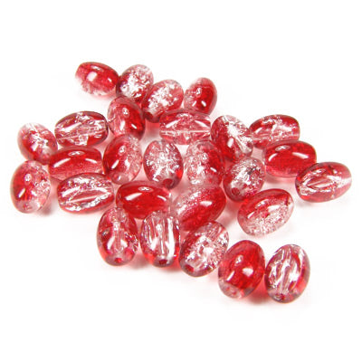 Glasperle oval rot / 10mm