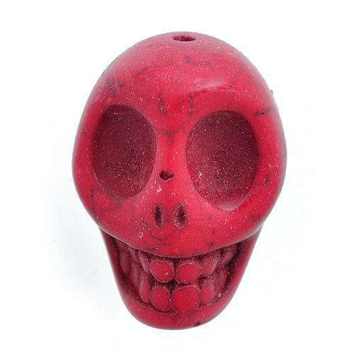 XL Totenkopf rot / Howlith Edelstein / 45 mm