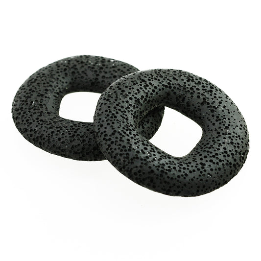 Lava Edelstein Donut schwarz / Ø 45mm