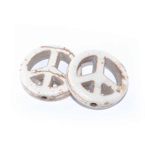 Howlite Peace gemstone white / Ø 12 mm