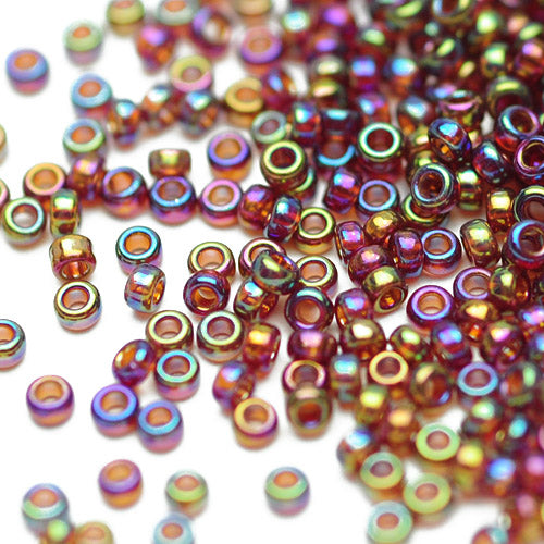 Miyuki Rocailles / rot rainbow / 11gr. Ø 1,5mm 15/0