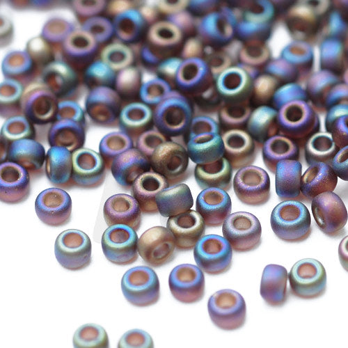 Miyuki Rocailles 11/0 plum matt rainbow / 15gr. Ø 2mm (0135FR)