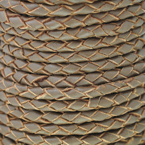 Lederband rund geflochten Bolo bicolor /  Ø 4mm