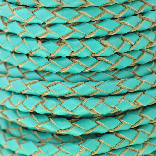 Lederband rund geflochten Bolo bicolor /  Ø 4mm