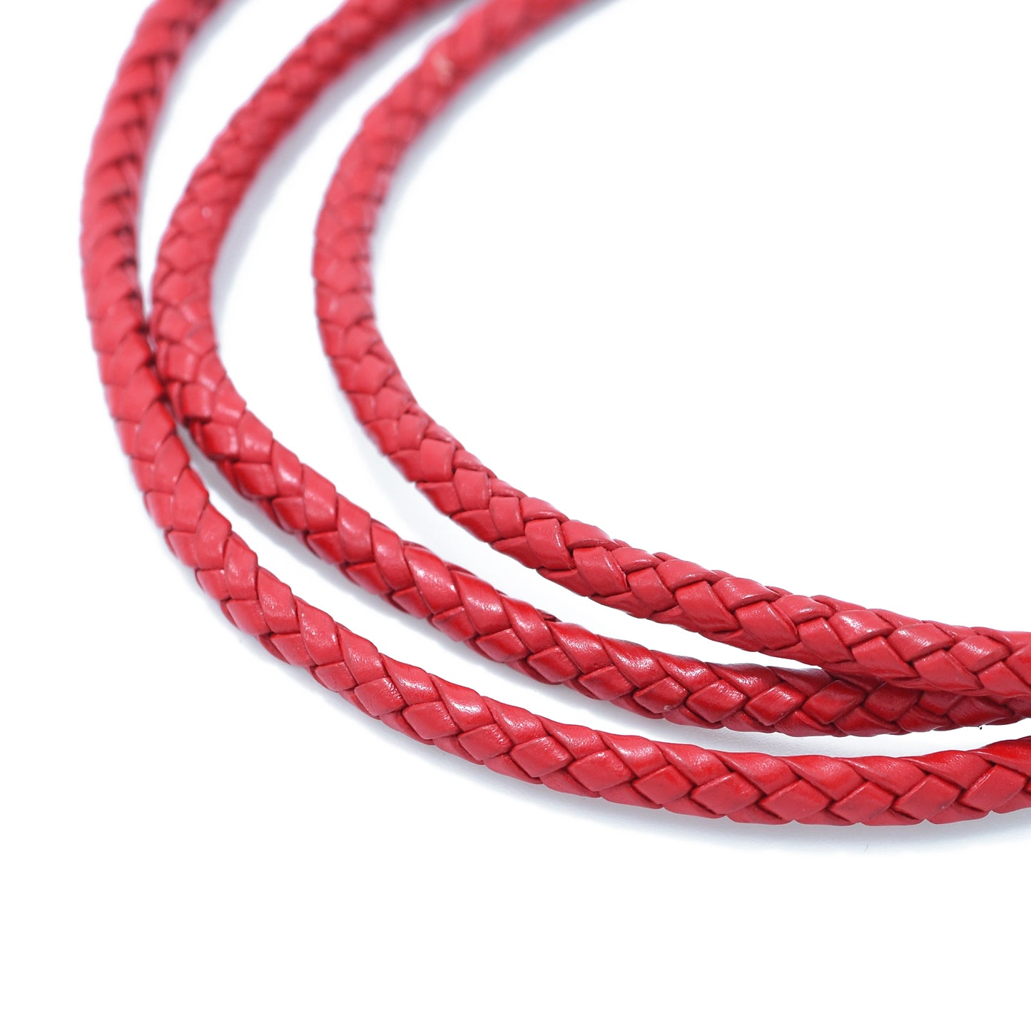 Lederband geflochten Bolo rot 1m  /  Ø 5mm