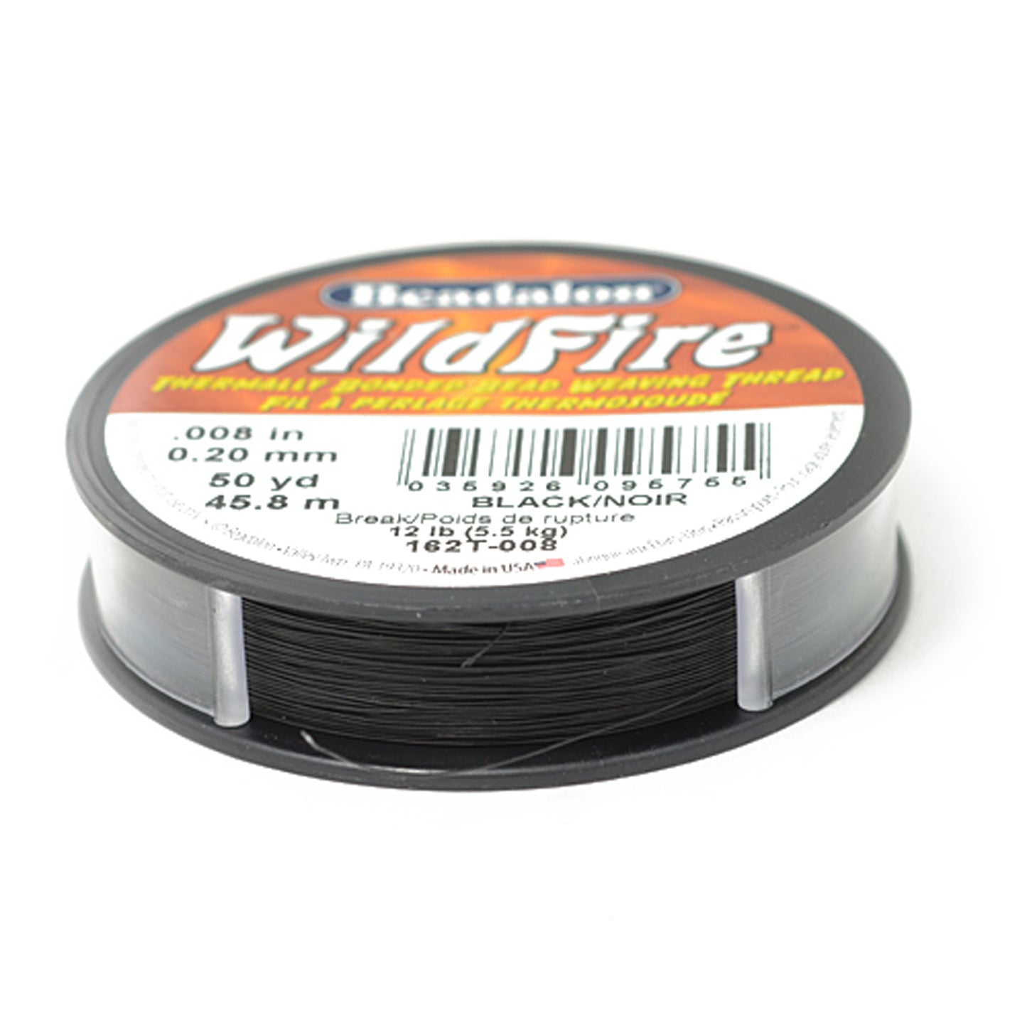 Beadalon WildFire Garn schwarz / 45m / Ø 0,20mm