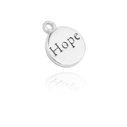 Hope Plättchen Anhänger / 925er Silber / Ø 7mm