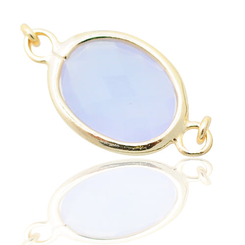 Violet Opal Verbinder / 925er Silber vergoldet / 10mm