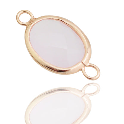 Rosa Opal Verbinder / 925er Silber rosévergoldet / 10mm