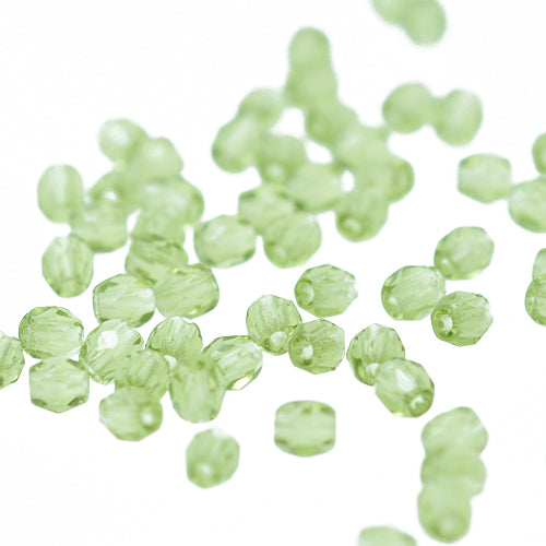 Preciosa Glasschliffperlen olivine / 100 Stk. / 3mm