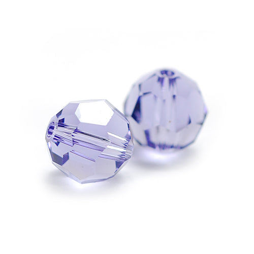 Swarovski rund facettiert / Tanzanite / 10 Stk. / Ø 6mm