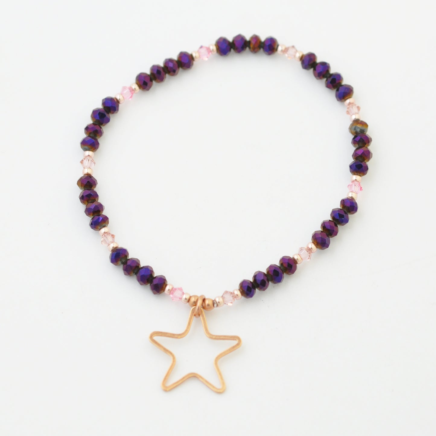Briolette Strang / lila metallic / Ø 4 mm