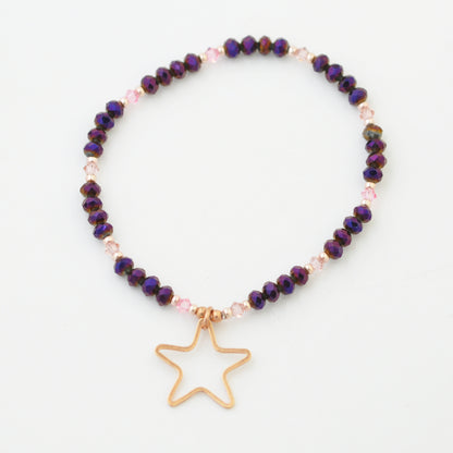 Briolette Strang / lila metallic / Ø 4 mm