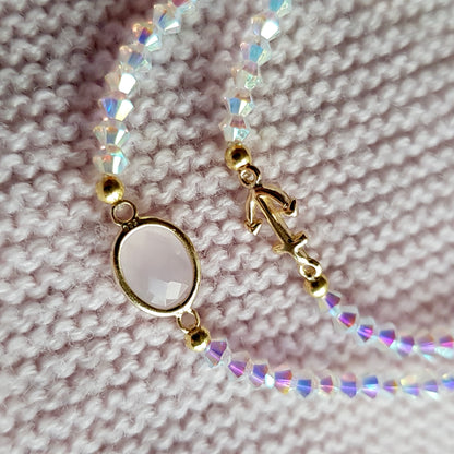 Violet Opal Verbinder / 925er Silber rosévergoldet / 10mm