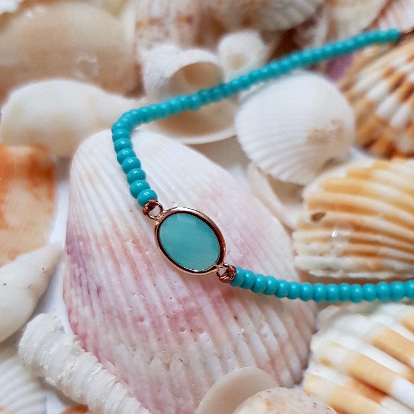 Rosa Opal Verbinder / 925er Silber vergoldet / 10mm