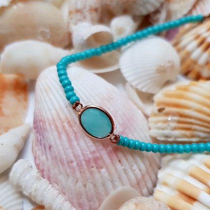 Aquamarine Verbinder / 925er Silber / 10mm