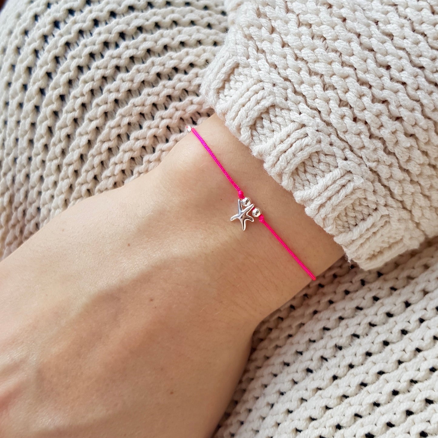 Shamballa Band neon pink / Nylon Ø 0,7mm